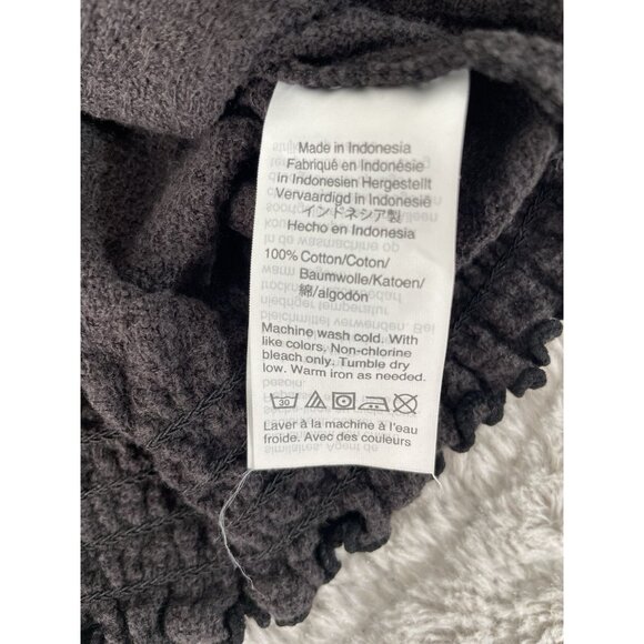 Madewell texture & thread smocked bell sleeve black long sleeve top small - Picture 7 of 9